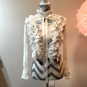 Beautiful lace ruffle blouse